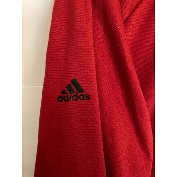 Adidas Long Sleeve Shirt Mens M 1/4 Zip Honda Classic Waffle Golf Deep Red - Picture 4 of 9